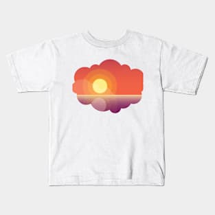 Sunset Cloud Landscape Summer Bubble Kids T-Shirt